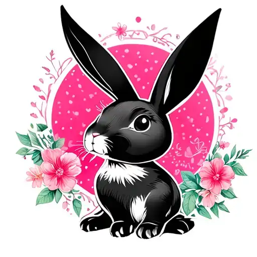 Girly Playboy Bunny Tattoo Prompt: "Create a vibrant, feminine Playboy bunny tattoo design. The bunny should have a soft tattoo design idea
