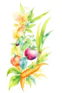 vegetable garden tattoo design idea