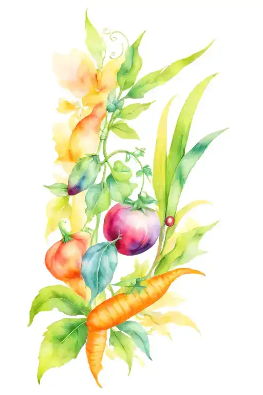 vegetable garden tattoo design idea