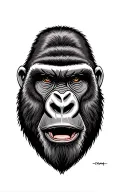 gorilla face tattoo design idea