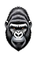 gorilla face tattoo design idea