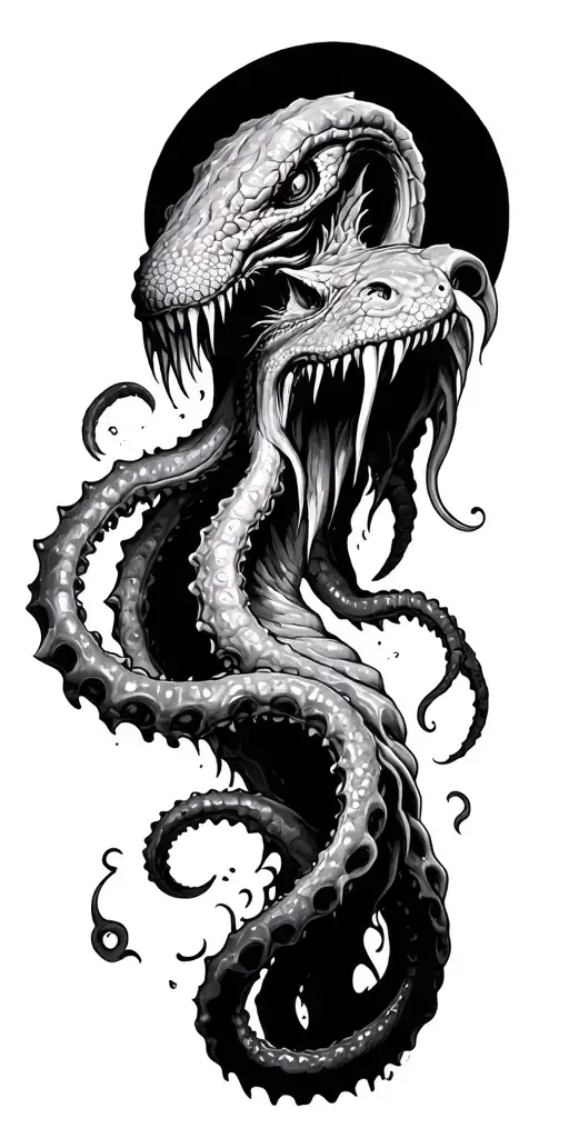 kraken emerging from the depths tattoo design idea