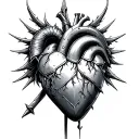 heart covered in armor  tattoo design idea
