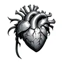 heart covered in armor  tattoo design idea