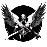 warrior angle tattoo design idea