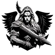 warrior angle tattoo design idea