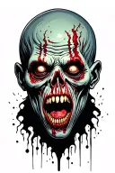 zombie head tattoo design idea