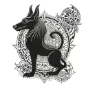 scales of anubis tattoo design idea