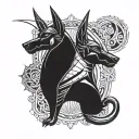 scales of anubis tattoo design idea
