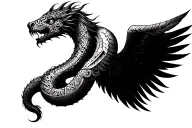 feathered aztec winged serpent wrapped around a shoulder tattoo design idea