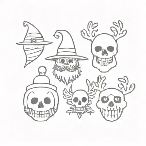 spooky Christmas tattoo flash tattoo tattoo design idea