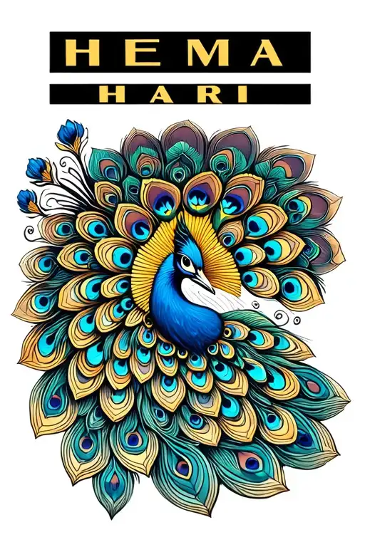 "HEMA HARI" peacock looking tattoo design idea
