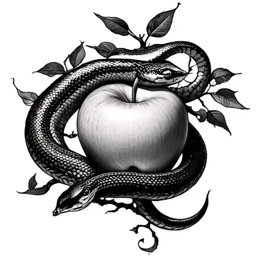 Tree of life tattoo with a snake biting the apple tree tattoo design idea