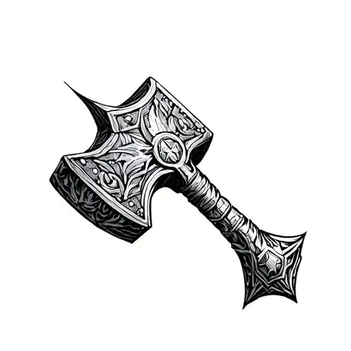thor hammer tattoo design idea