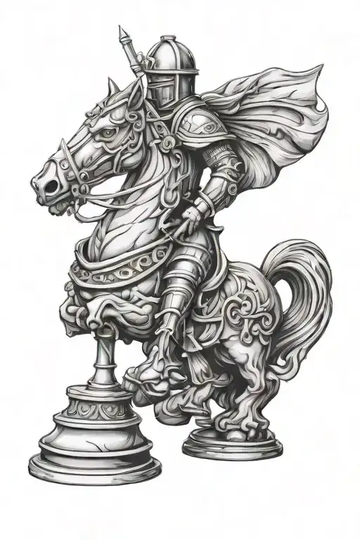 knight chess piece tattoo design idea