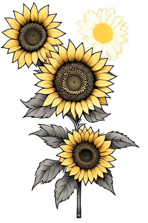 Daughter Trinity knot sunflower  tattoo design idea