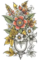 Maryland native flower bouquet tattoo tattoo design idea