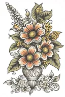 Maryland native flower bouquet tattoo tattoo design idea