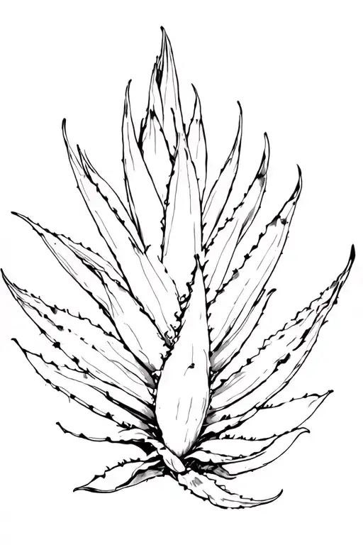 Agave plant in a black tattoo design idea