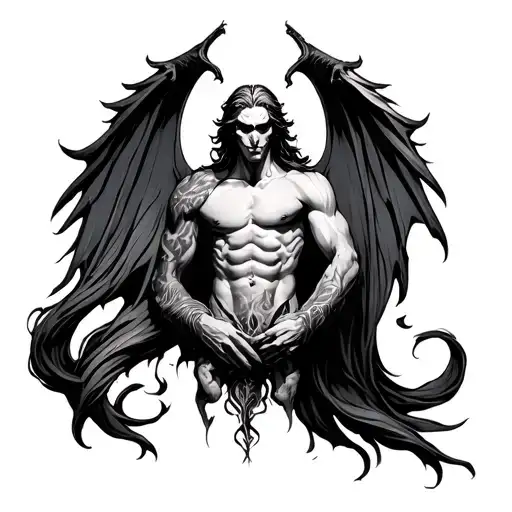 Lucifer's fall tattoo design idea