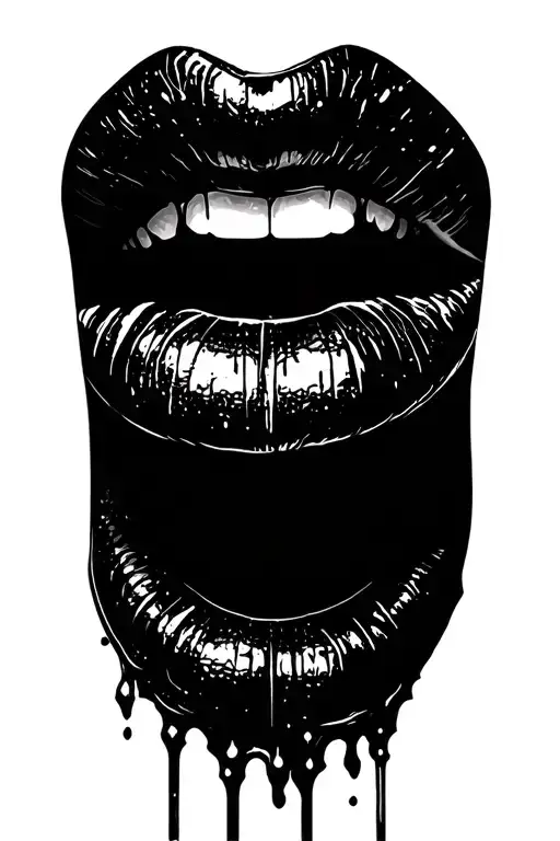 Vampire lips tattoo design idea