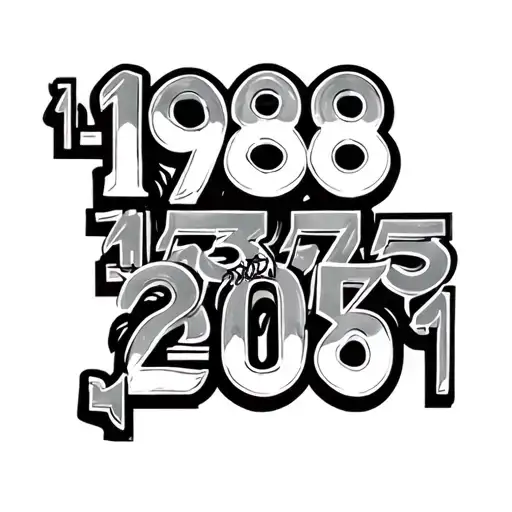Make a number puzzle with the years 1988 1985 1981 1955 2023 2015 2008 tattoo design idea
