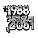 Make a number puzzle with the years 1988 1985 1981 1955 2023 2015 2008 tattoo design idea