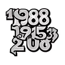 Make a number puzzle with the years 1988 1985 1981 1955 2023 2015 2008 tattoo design idea
