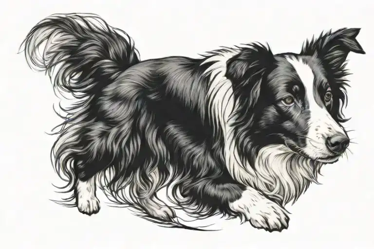 border collie tattoo design idea
