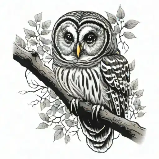Barred Owl tattoo design idea