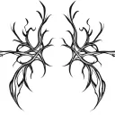 Smooth, branching lines like soft energy veins. Organic and calm, no shading, natural anatomical flow. tattoo design idea