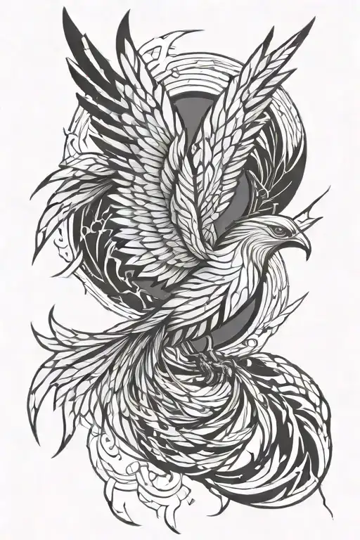 phoenix rising from the ashes tattoo design idea
