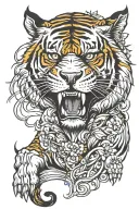 skull tiger tattoo design idea