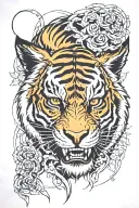 skull tiger tattoo design idea