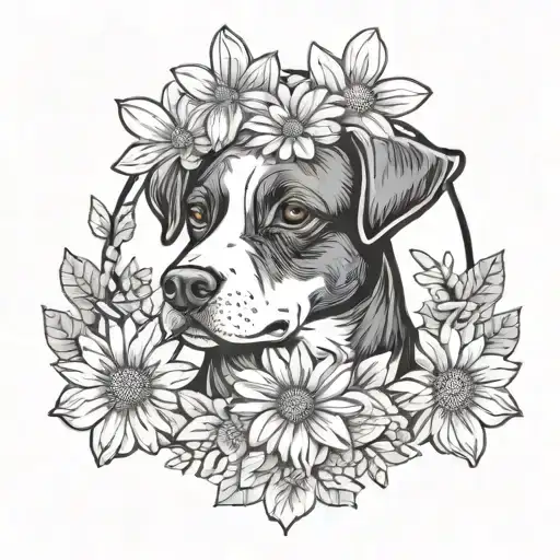 Daisy Dog tattoo design idea