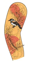 Maculine and hard words become birds flying. I want more word than birds. And more black than colors.  tattoo design idea