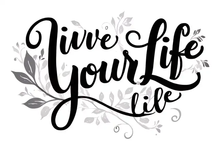 "Live your Life" "Live your Life" "Live your Life" tattoo design idea