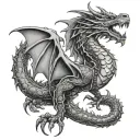 ouroboro dragon style tattoo design idea