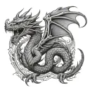 ouroboro dragon style tattoo design idea