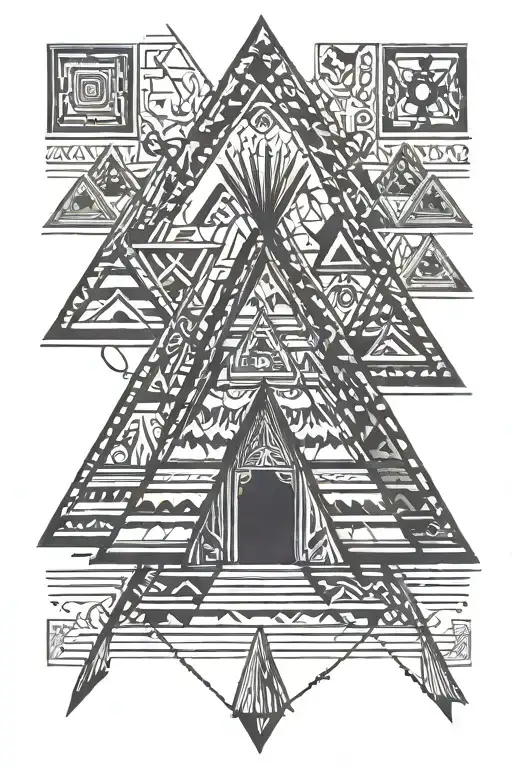 teepee, wild west tattoo design idea