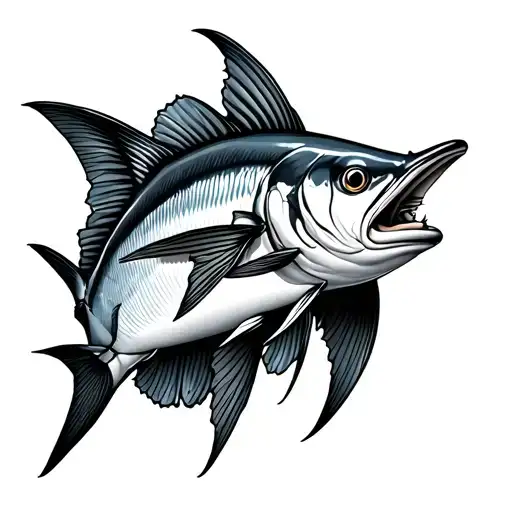 yellowfin tuna fish tattoo design idea