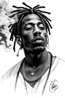 Wiz Khalifa smoking black and grey tattoo design idea