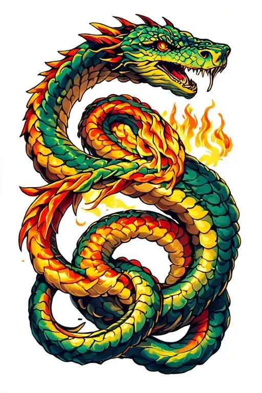 jormungandr wrapping tattoo design idea