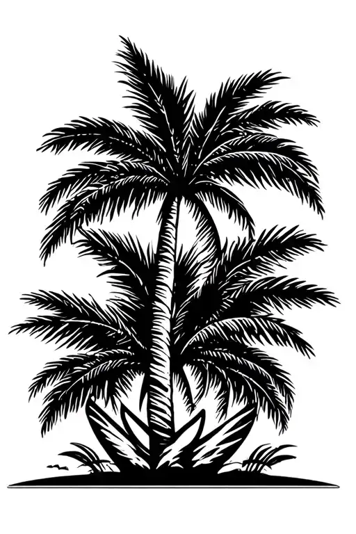 palm tree with the phrase tattoo design idea