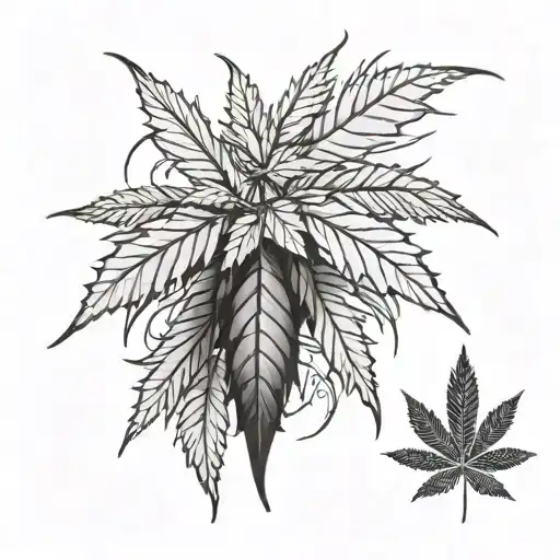 Cannabis leaf 420 tattoo design idea