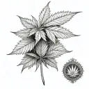 Cannabis leaf 420 tattoo design idea
