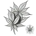 Cannabis leaf 420 tattoo design idea
