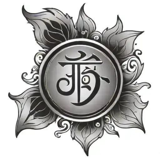 sanskrit word 'Tatvamasi" written across tattoo design idea