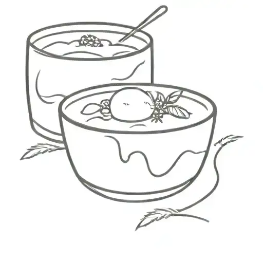 rice pudding in memory of loved one tattoo design idea