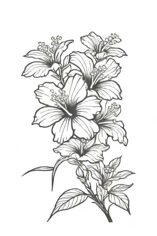 bible verse w hibiscus flowers tattoo design idea